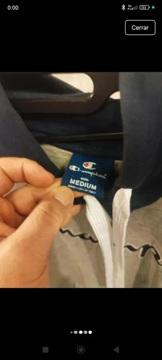 Sudadera Champion Gris y Azul Hombre