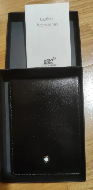 Tarjetero y bloc de notas Montblanc negro