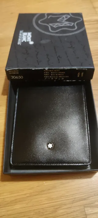 Tarjetero y bloc de notas Montblanc negro