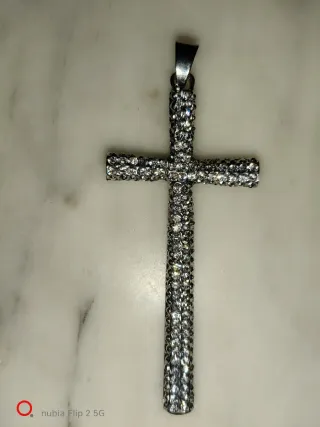Ciondolo a croce con strass donna
