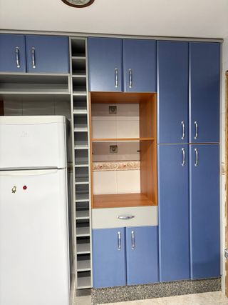 Mueble de cocina azul
