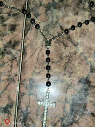 Collana Rosario con Croce Brillante