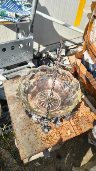 Centrotavola Portafrutta Vetro e Metallo