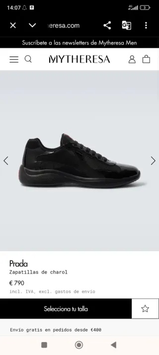 Zapatillas Prada Negras Originales