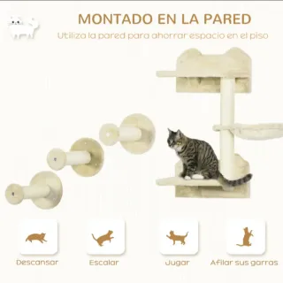 Juego de rascadores para gatos de pared Nuevo