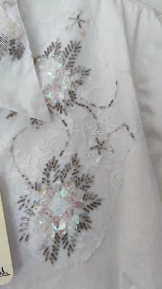 Blusa Michel Bustos con pedrería NUEVA Talla XL 42