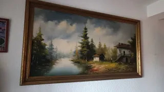 Ocasion!!! Cuadro Paisaje Vintage Grande