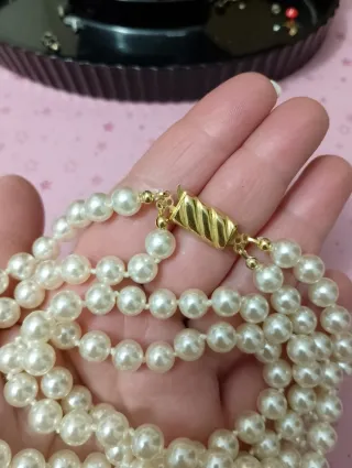 Collana perle doppio filo oro