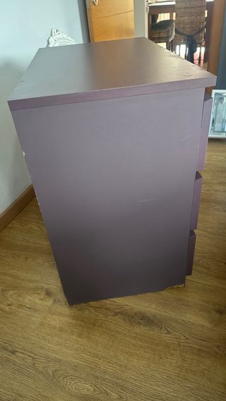 Cómoda Ikea MALM roxa 3 gavetas