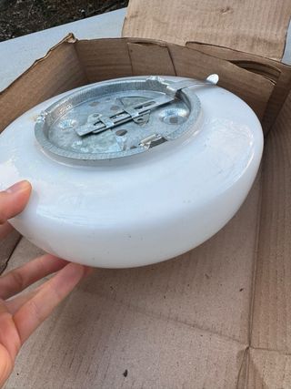 2 plafoniere rotonde in cristallo bianco opal