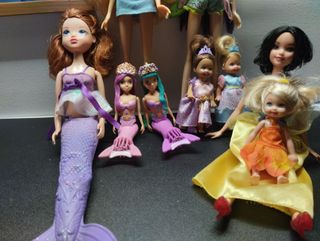 Título: Lote Winx Flora y Roxy + Barbies Princesas