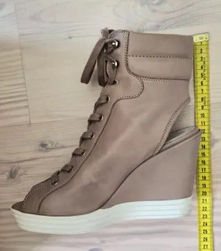 Botines Sandalias Cuña Hogan Beige