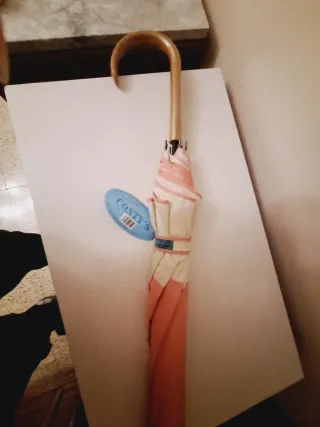 Paraguas Conty's blanco y rosa