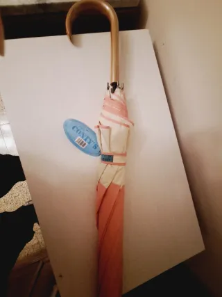 Paraguas Conty's blanco y rosa