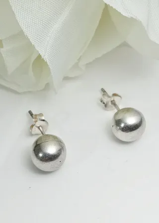 Pendientes Bolitas Plata Ley 925 8mm