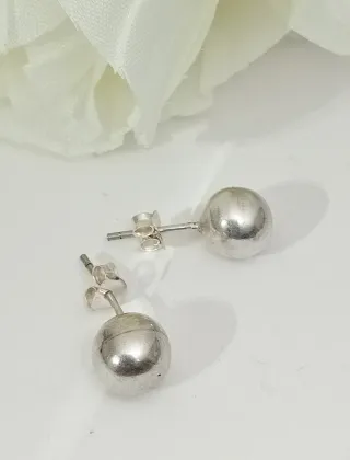 Pendientes Bolitas Plata Ley 925 8mm