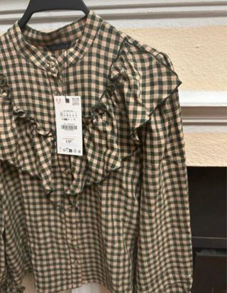 Blusa Zara cuadros vichy S