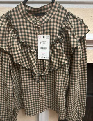 Blusa Zara cuadros vichy S