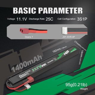 NUEVO! Batería LiPo 11.1V 1400mAh 25C