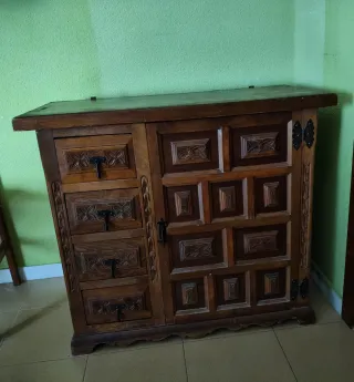 Mueble madera máquina coser