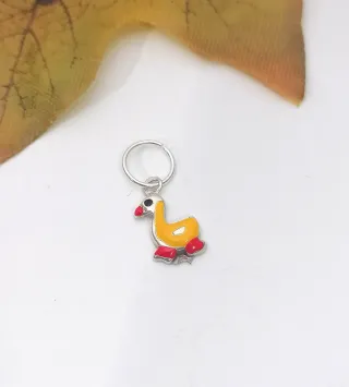 Colgante Pato Plata Ley 9x6mm