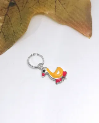 Colgante Pato Plata Ley 9x6mm