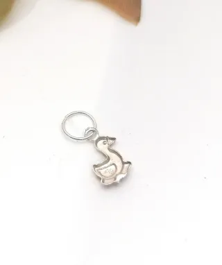 Colgante Pato Plata Ley 9x6mm