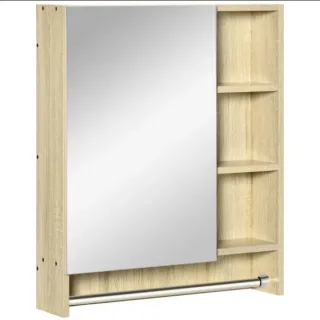 Mueble baño espejo toallero pared lavabo WC alto