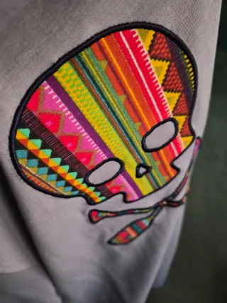 Camiseta Alho Algodón Lila Calavera