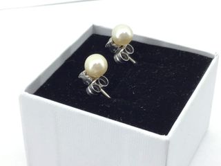 pendientes oro 18k con piedra con perla