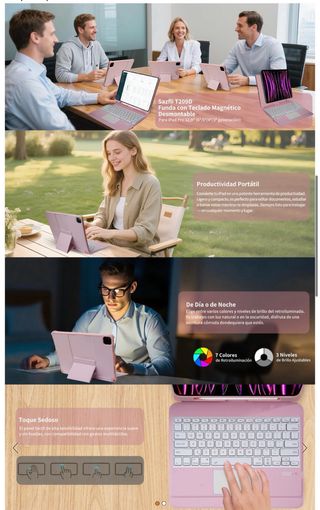 NUEVO! Funda Teclado iPad Pro 12.9 6ª Gen Rosa