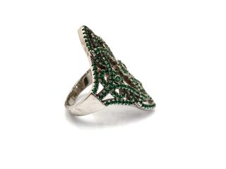 sortija plata 925mm con piedra con circonita