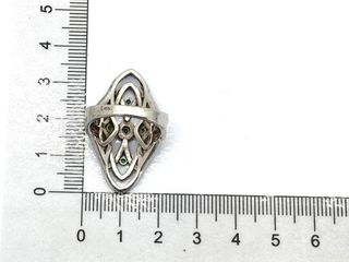 sortija plata 925mm con piedra con circonita