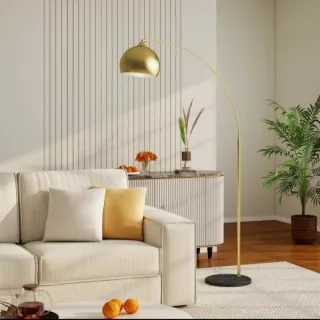 Lámpara de pie dorada arco diseño interruptor pie