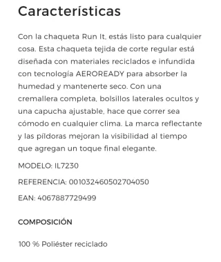 Chaqueta deportiva Adidas negra