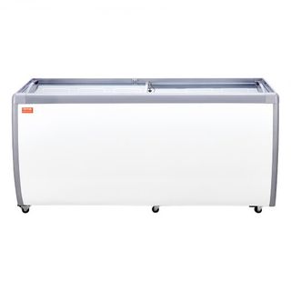 Vitrina de Helados Comercial, Congelador de Cofre de 567 L, Congelador Profundo de Cristal Móvil, Gabinete de Dipping de Gelato para Restaurante con 12 Tinas Grandes, 2 Puertas de Cristal Deslizan...