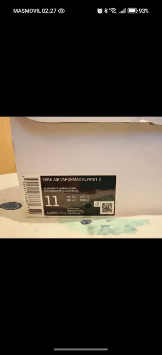 Nike Air VaporMax Flyknit 3 sin etiqueta