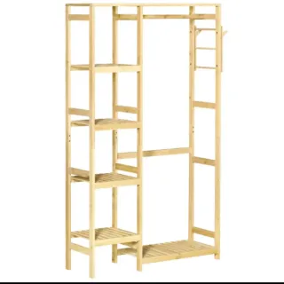 Perchero burro bambú perchero pie estante barra