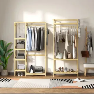 Perchero burro bambú perchero pie estante barra