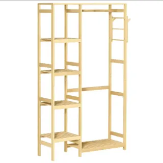 Perchero burro bambú perchero pie estante barra