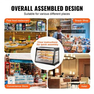 Exhibidor de Comida Caliente Comercial de 3 Niveles, Calentador de Exhibición de Comida de 1500W con Luz, Estante Ajustable y Pantalla de Temperatura, 30℃~85℃ Calentamiento por Vapor, 130L para Ha...