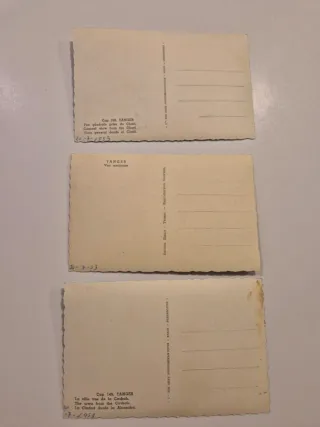 3 Postales Antiguas Tánger Marruecos 1953 Vintage