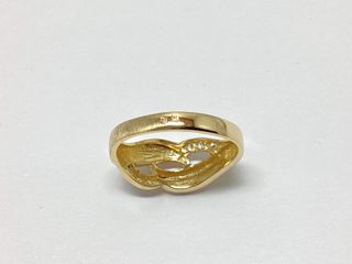 anillo oro 19k con piedra con circonita