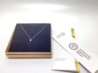 collar oro 18k con diamante de laboratorio 23cm