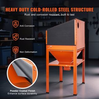 Cabina de Arenado de 227.1 L con Soporte, Pistola de Arenado y 4 Boquillas