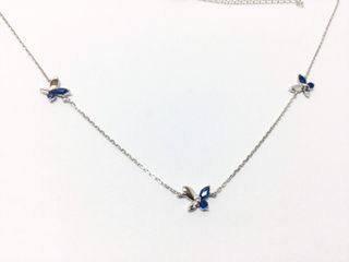 collar plata 925mm con piedra con circonita 21.5cm