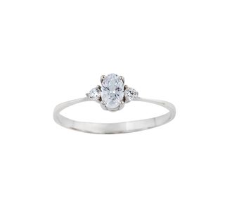 anillo oro 18k con piedra con circonita