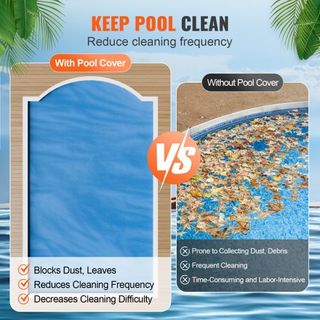 Cubierta Solar para Piscina, Manta Solar Rectangular de 36 x 18 pies para Piscinas, Cubierta Solar para Piscina Inground Above Ground, Cubiertas Solares de 16 mil Azul