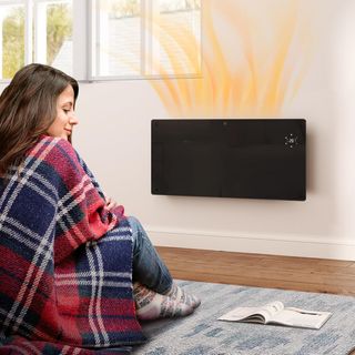 Estufa Eléctrica de Bajo Consumo 2000W, Termoconvector Eléctrico Silencioso de Pared y Suelo, Radiador Eléctrico con Pantalla LED, Temporizador 24H/Semanal, Termostato y Mando a Distancia, Negro