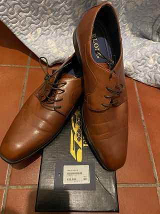 Zapatos Derby Piel Elong Cognac Talla 40